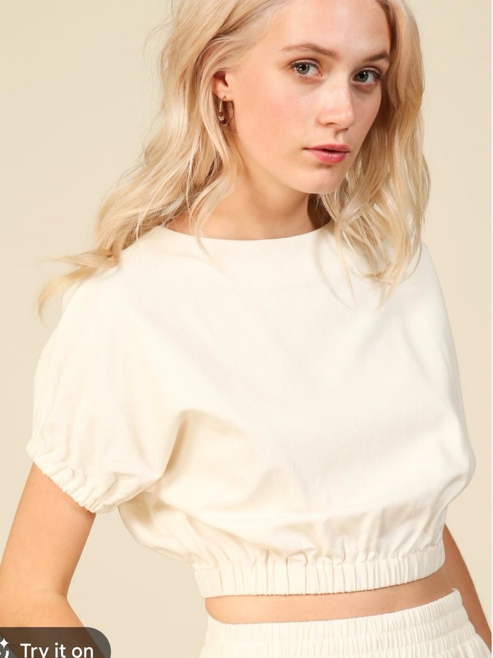 NWT Line & Dot Everson Cropped Top Cream/ Ivory Size M